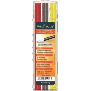 Pica - 6070 BIG-Dry Navullingen - Grafiet - Geel - Rood