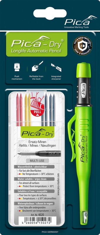 Pica - Bau-/Tieflochmarker-Dry+Minenset Farbe sortiert +Minenset 4000 871 844 - 30402