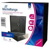 MEDIARANGE CD-Leerhüllen, Standard, 5er Pack, schwarz/transparent