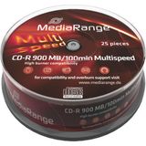 MediaRange CD-R 900MB|100min 48x schrijfsnelheid, 25 Cakebox