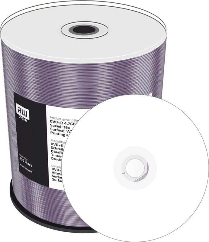 MediaRange - DVD+R - 16x - Opname-Stabiliteit - Bedrukbaar Oppervlak
