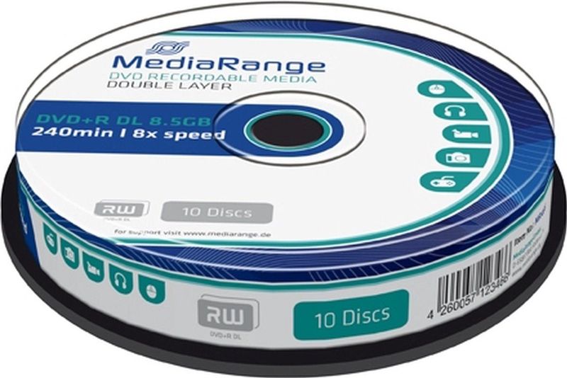 MediaRange - DVD+R - 10-Pack - Optische Gegevensdrager