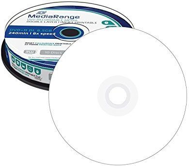 MediaRange DVD+R DL - 8.5 GB - 10 Stuks - Inkjet Printable
