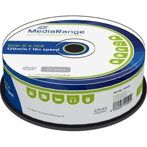 DVD-R MediaRange 4.7GB|120min 16x speed | 25 stuks