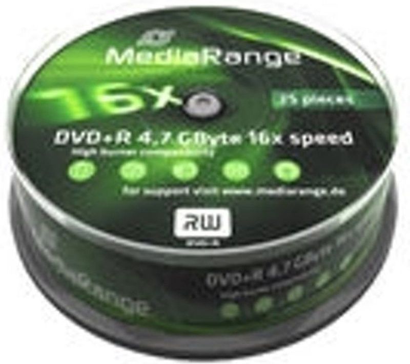 MediaRange DVD+R 4.7GB 16x - 25 Stuks - Spindle