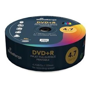 MediaRange - DVD+R - 4,7GB - 25 Stuks - Printable - Hoge Kwaliteit