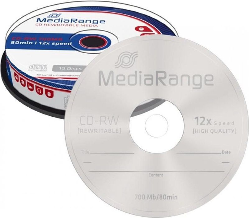 MediaRange CD-RW 700MB 80min 12x - 10 Stuks