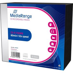 MediaRange CD-R 80Min - 700MB - Speed 52x - Slimcase - 10 stuks