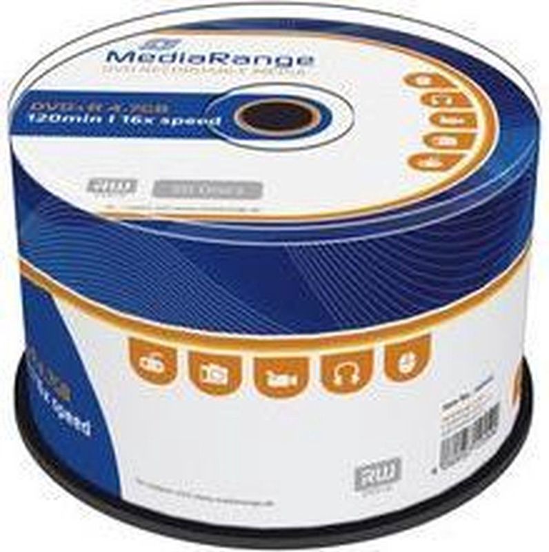 MediaRange DVD+R 4.7GB 120min 16x - 50 Stuks