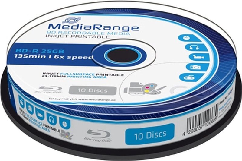 MediaRange - Mediarang BD-R - 6x - Single Layer - 25GB - 10-pack