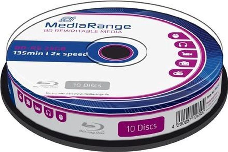 MediaRange - BD-RE - 25GB - 10 Stuks - Optische Gegevensdrager