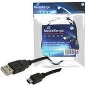 MediaRange MRCS113 USB-kabel (1,5 m, USB A, mannelijke connector/mannelijke connector, zwart)