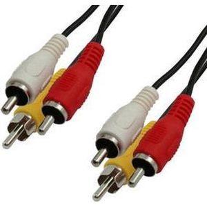 MediaRange Audio/Video connection cable,  3x RCA plug (phono)/3x RCA plug (phono), 3.0m, black