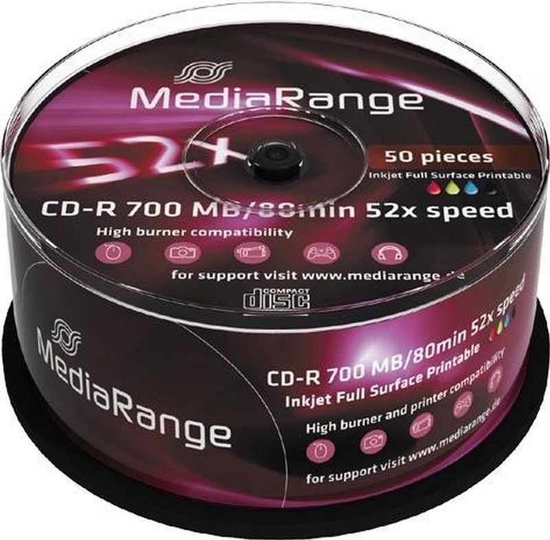 MediaRange - CD-R 700MB - 50 Stuks - Dataopslag - Origineel