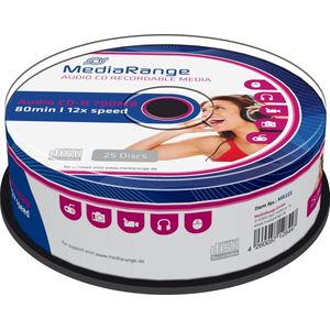 MediaRange CD-R AUDIO 700mb 80Min 48x 25er Cakebox