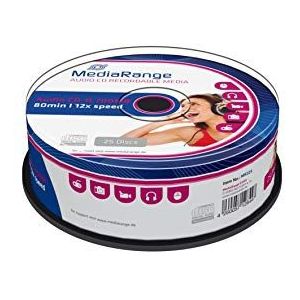 MediaRange Audio CD-R 700MB|80min 12-fache Schreibgeschwindigkeit, 25er Cakebox