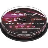 MediaRange CD-R 700MB|80min 52 keer schrijfsnelheid, 10 cakebox