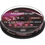 MediaRange - CD-R - 700MB - 80min - 52x - Verpakking: 10 cake