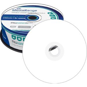 MediaRange MR474 DVD+R dubbellaags 8,5 GB 8 x afdrukbare snelheid, 25 stuks