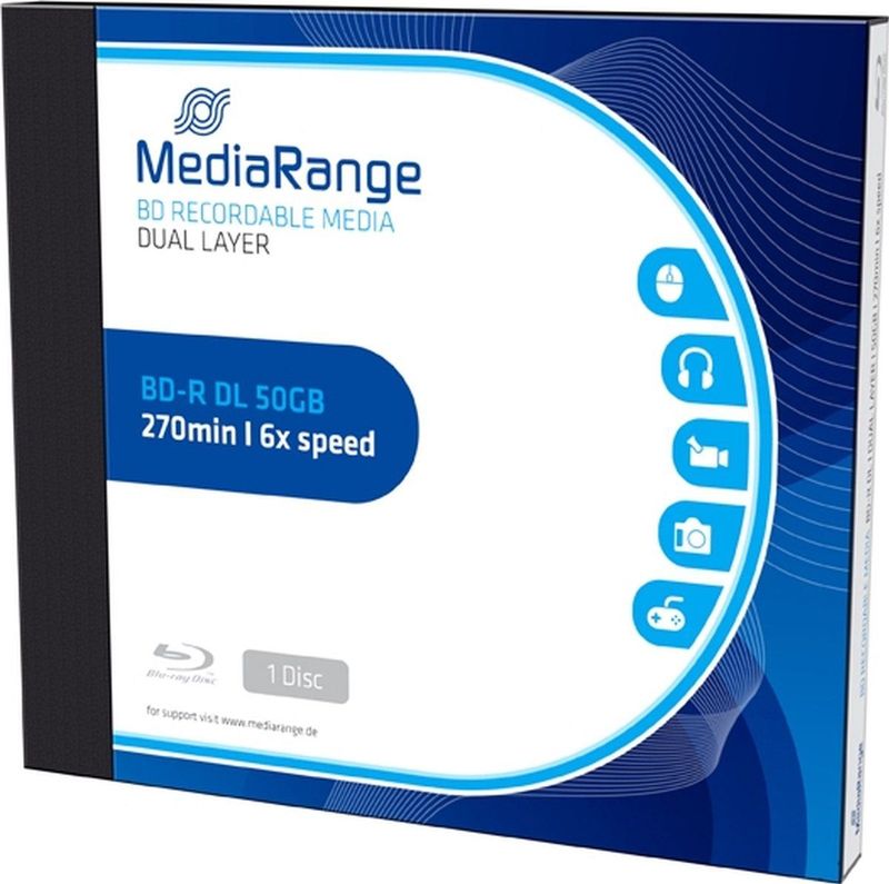MediaRange - BD-R 6x Dual Layer - 50GB - Optische Gegevensdrager - 1 Stuk