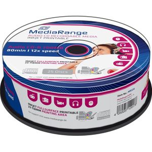 MediaRange - CD-R - 25 Stuks - Optische Gegevensdrager - Voor Muziek