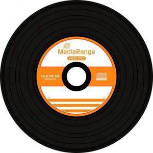 MediaRange MR225 CD-R vinylplaat 700 MB/80 min met dye (burning side) Cake50 zwart