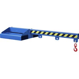 Lastarm met zwenkbare wartelhaak, gentiaanblauw RAL 5010, lengte 1500 mm, hijsvermogen 1000 kg