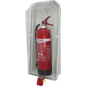 Brandblusserbox, transparant, voor brandblussers van 3/4/6 kg