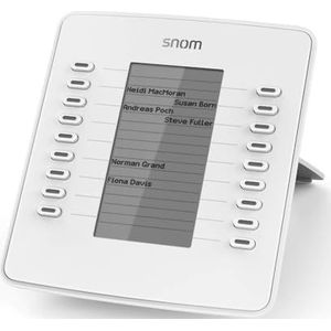 Snom USB D7 uitbreidingsmodule voor D7xx telefoons (zwart-wit display met hoge resolutie met achtergrondverlichting, kettingaansluiting tot 3 modules), wit