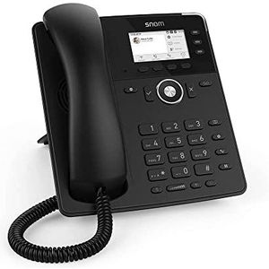 Snom D717 IP-telefoon, SIP bureautelefoon (3 self-labeling functietoetsen, kleurenscherm met hoge resolutie TFT-scherm, ingebouwde lichtsensor, PoE IEEE 8023af), Zwart, 00004397