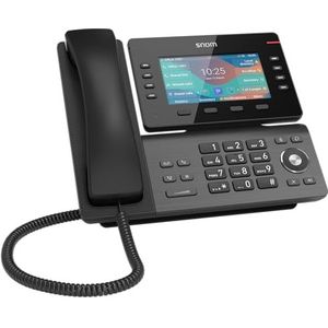 Snom IP-telefoon D862, SIP, tafeltelefoon, 5 inch IPS-kleurenscherm, 1280 x 720 pixels, 12 SIP-identiteiten, 39/8, programmeerbare functietoetsen, USB, WiFi, Bluetooth, 3 jaar garantie, zwart, 0004535