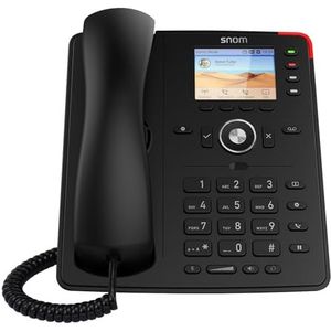 Snom D713 IP telefoon, SIP tafeltelefoon (2,8 inch TFT-kleurendisplay 320 x 240 pixels, 4 programmeerbare toetsen LED, 6 SIP-identiteiten, 2 x Gigabit met PoE, extra RJ9 headsetpoort), zwart, 0004582