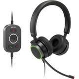 Snom A330D Professionele Corded Headset met Microfoon - Full-band Audio Headphones met Afstandsbediening en LED Indicator - 3.5mm & USB Aansluiting voor IP Telefoons en Computers