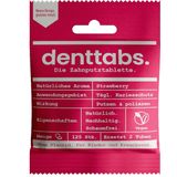 Denttabs tandpastatabletten met aardbeiensmaak - met fluor- 125 stuks - vegan - plasticvrij