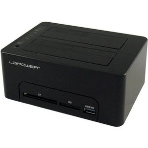 LC-Power - LC-DOCK-U3-CR - Docking Station - Zwart - USB-A - 3 Havens