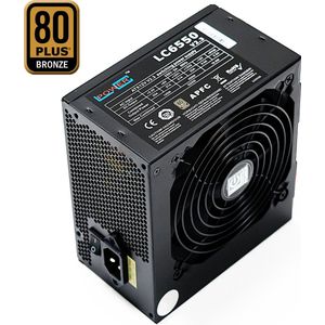 LC-Power SuperSilent Black-Edition 6550 (550 W), PC-voedingseenheid, Zwart