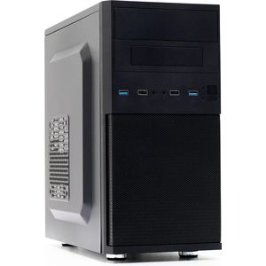 Micro-ATX PC Behuizing - Compatibel voor Mini-ITX - Zonder voeding - 1x USB2.0 - 2x USB3.0 - Zwart