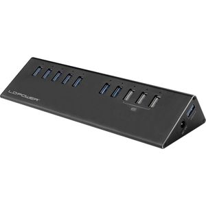 LC Power LC-HUB-ALU-2B-10 USB 3.2 Gen 1-hub 7 poorten Zwart