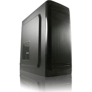 LC Power - Classic 7034B - Midi Tower - Zwart - Geborsteld Aluminium