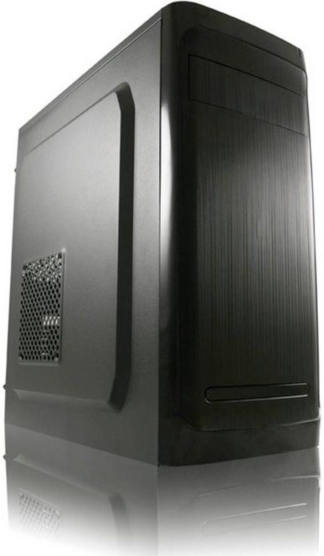 LC Power - Classic 7034B - Midi Tower - Zwart - Geborsteld Aluminium