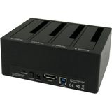 LC-Power - LC-Dock-U3-4B - Docking Station - Zwart - USB-C, 4 Havens