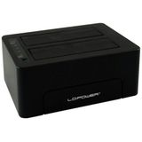 LC-Power - LC-DOCK-C - Docking Station - Zwart - USB-C - 2 Havens