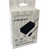 Universele USB Type C Notebookvoeding - Zwart - Kunststof - 65W