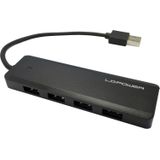LC-Power LC-HUB-U3-4-V2 (USB-C, 5 Havens), Docking station + USB-hub, Zwart