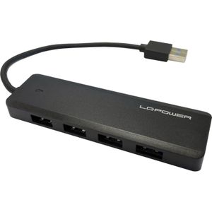 LC-Power - LC-HUB-U3-4-V2 - Docking Station - Zwart - USB-C - 5 Havens