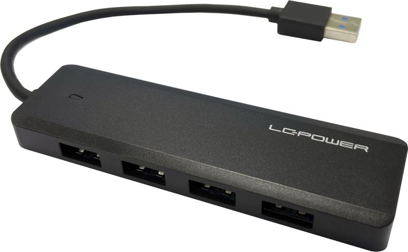 LC-Power - LC-HUB-U3-4-V2 - Docking Station - Zwart - USB-C - 5 Havens