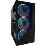 LC-POWER® Shaded Midi Tower - Computer Behuizing - Zwart - Gehard Glas - 4 RGB Case Fans