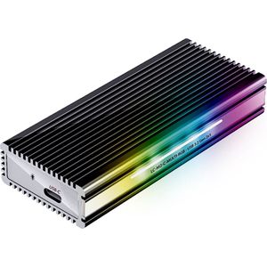 LC-Power - LC-M2-C-MULTI-RGB - Externe Behuizing - Zwart - Extern M.2 SSD-behuizing met RGB-verlichting
