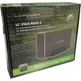 LC-Power - LC-35U3-RAID-2 Harddisk Behuizing - Zwart - Aluminium - USB 3.2 Gen 1
