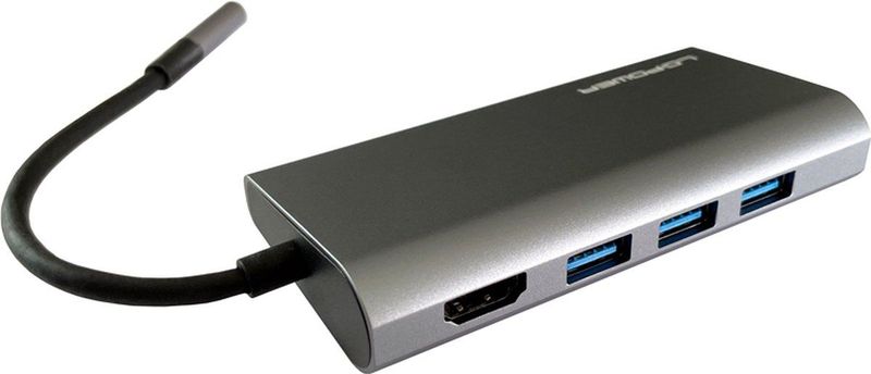 LC-Power - Usb-Hub - Zwart - Externe Hub met Kaartlezer en HDMI-poort